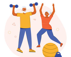 A couple working out